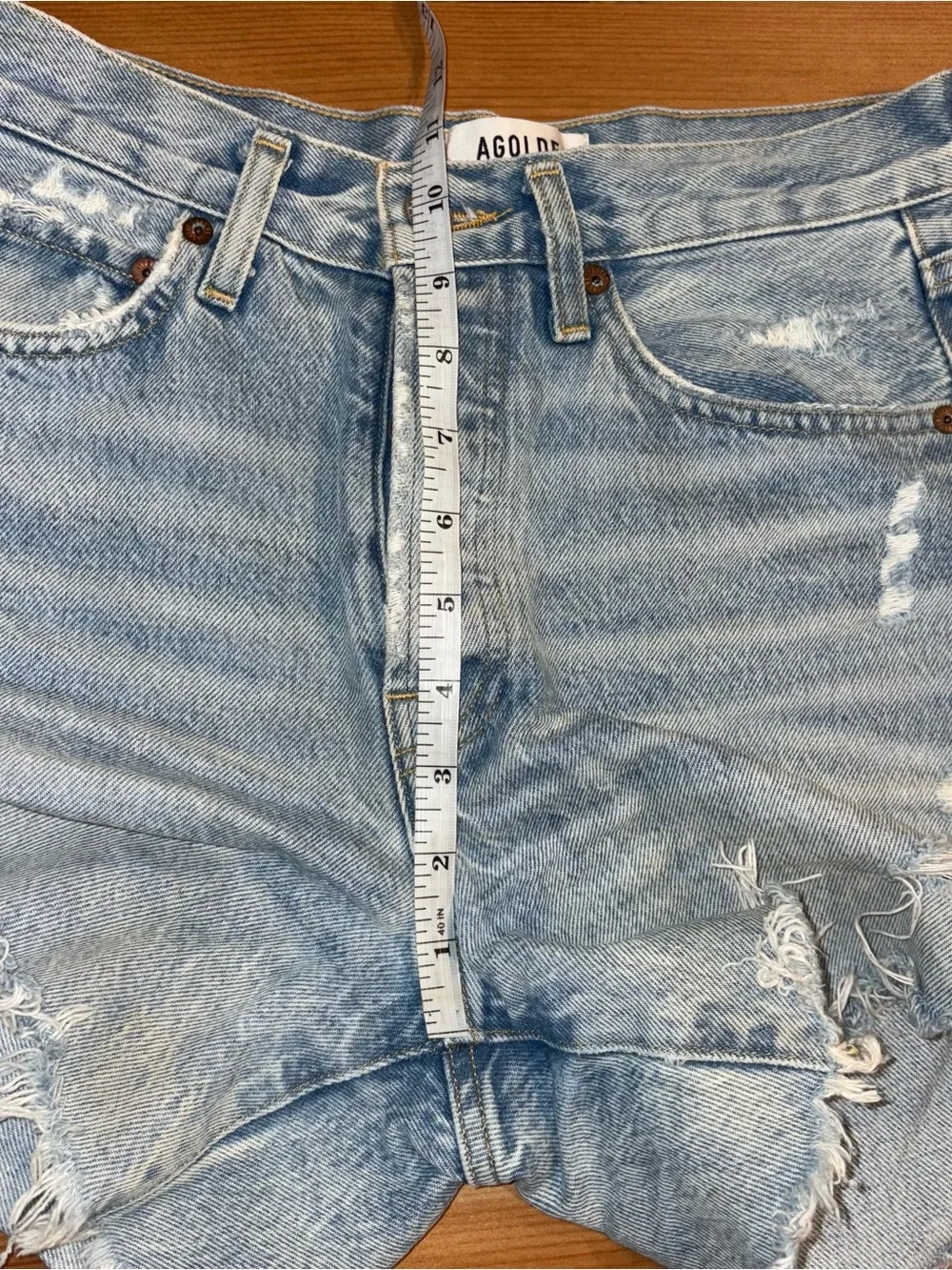AGOLDE Parker Long Short in Swapmeet Denim Shorts Size 24